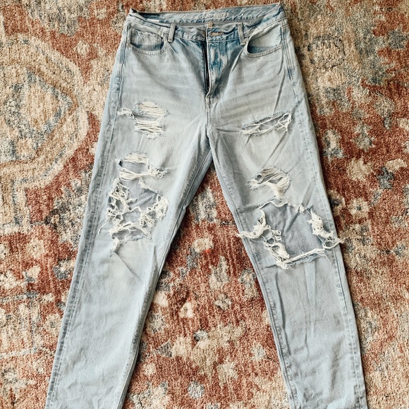 American Eagle Outfitters Denim - High waisted destroyed mom jean